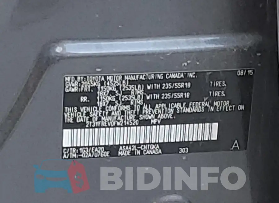 2T3YFREV0FW214520 Photo# 12