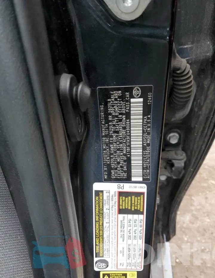 4T1BF1FK9FU490084 Photo# 13
