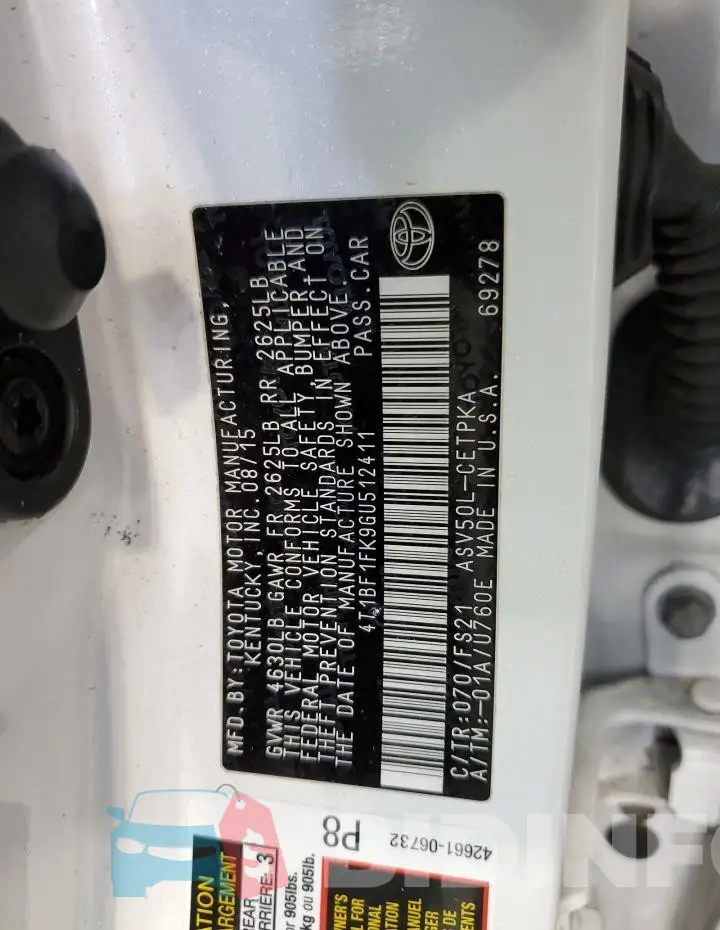 4T1BF1FK9GU512411 Photo# 12