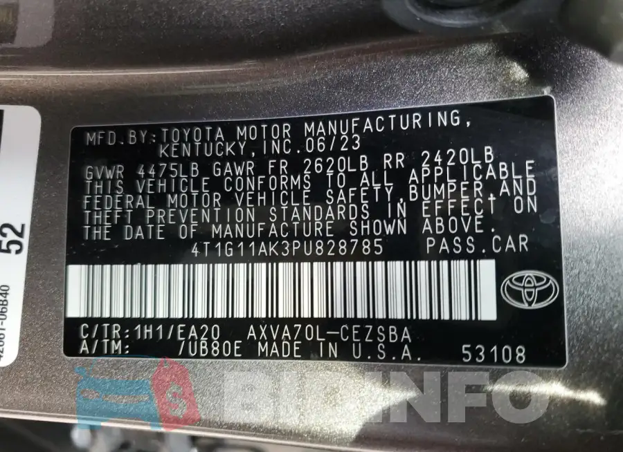 4T1G11AK3PU828785 Photo# 12