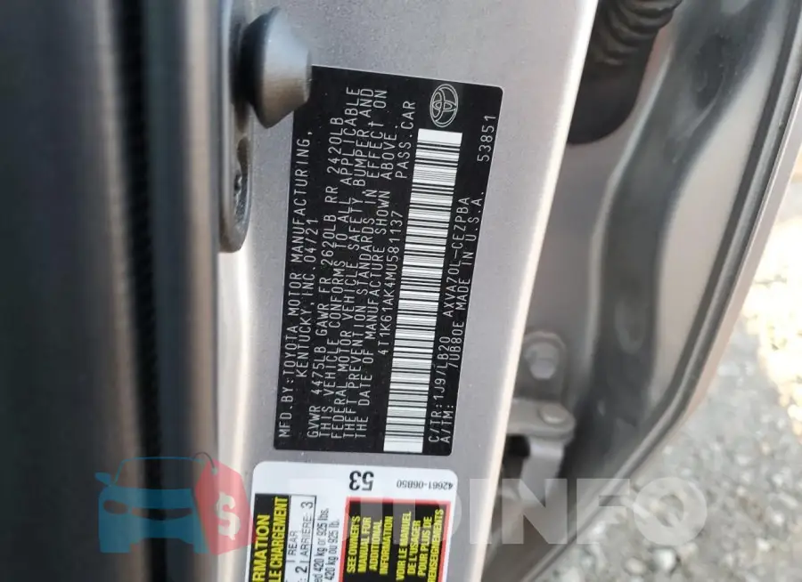 4T1K61AK4MU581137 Photo# 12