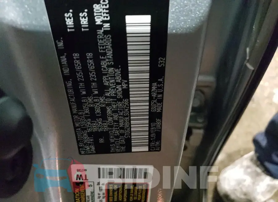 5TDGZRBH9LS042566 Photo# 12
