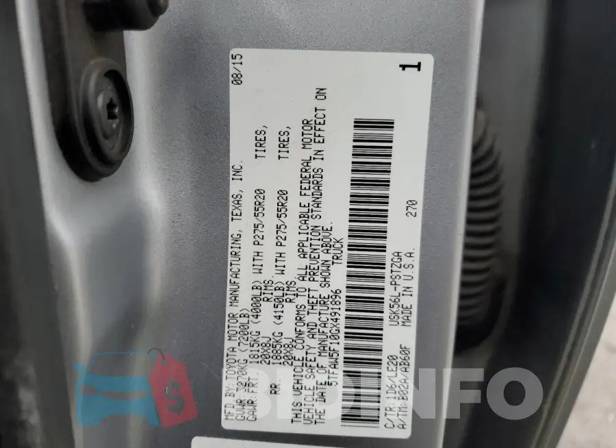 5TFAW5F10GX491896 Photo# 12