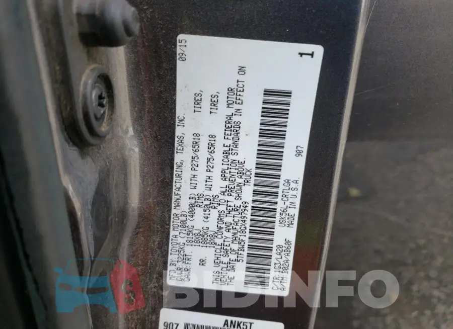5TFBW5F18GX497949 Photo# 12