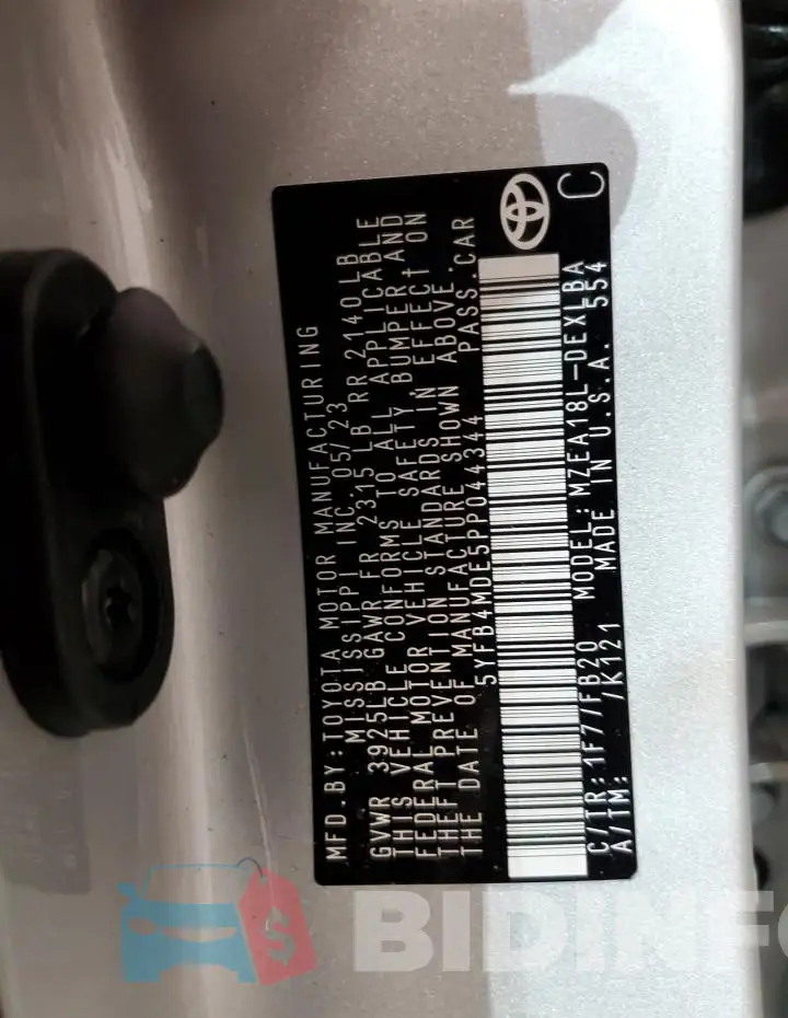 5YFB4MDE5PP044344 Photo# 12