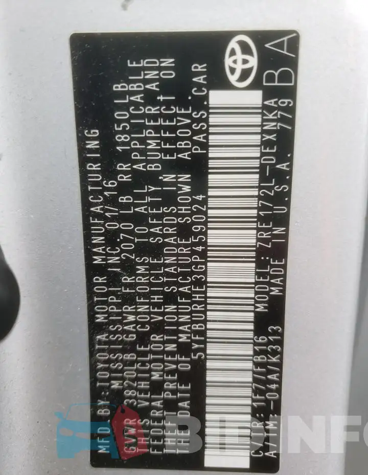 5YFBURHE3GP459024 Photo# 13