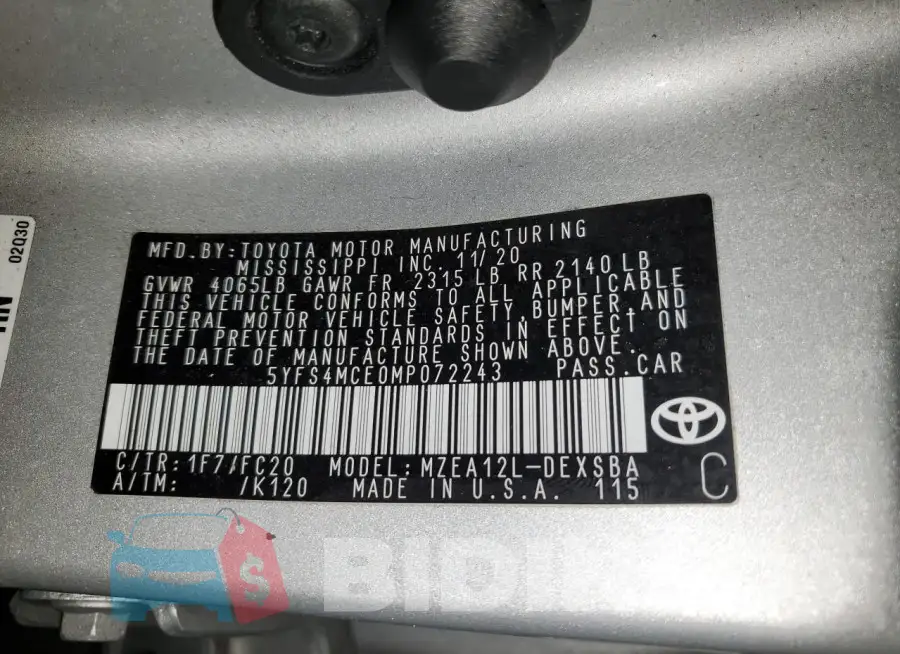 5YFS4MCE0MP072243 Photo# 12