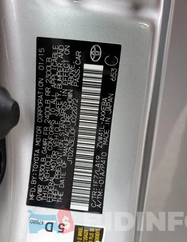 JTDZN3EU0FJ022072 Photo# 13