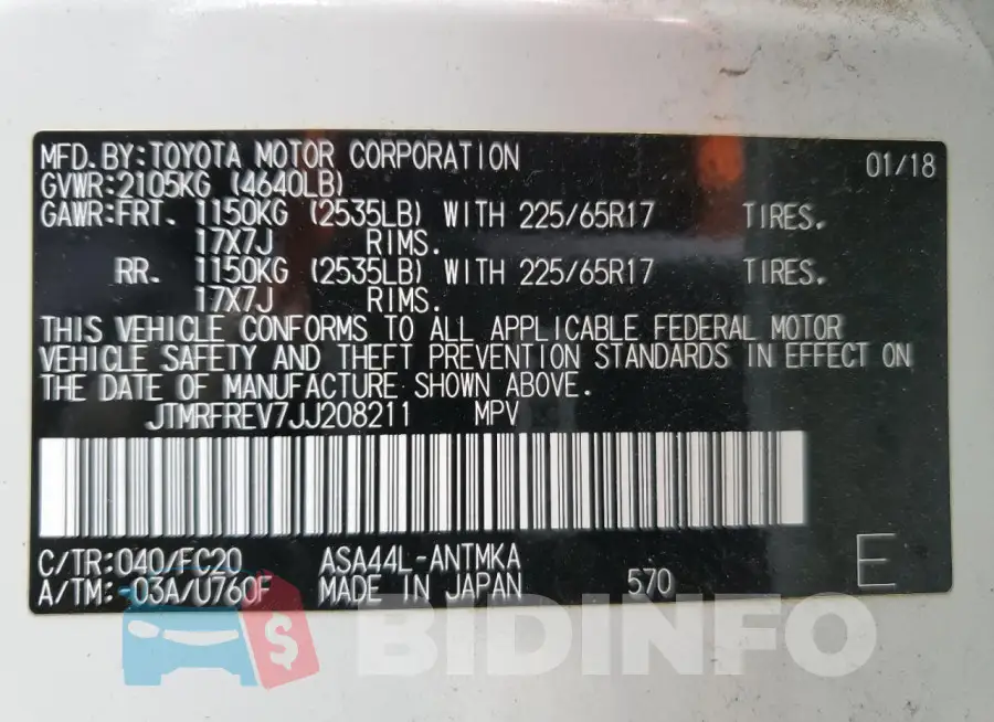 JTMRFREV7JJ208211 Photo# 13