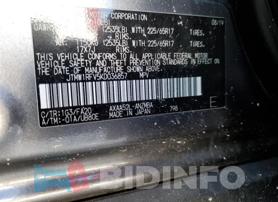 JTMW1RFV5KD036857 Photo# 13