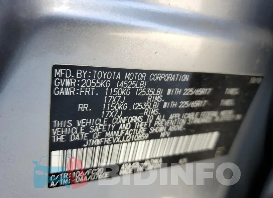 JTMWFREVXJJ210859 Photo# 12