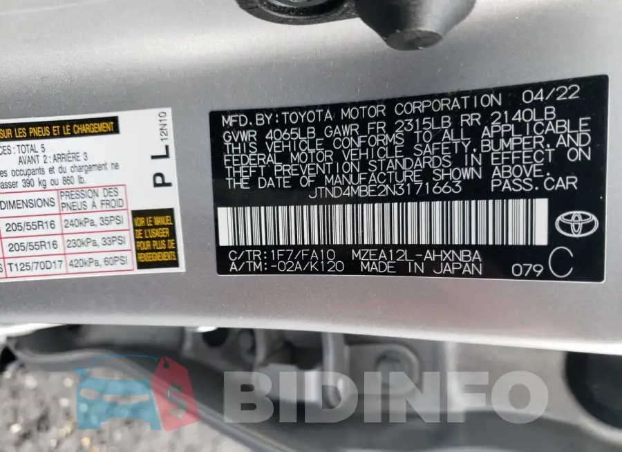 JTND4MBE2N3171663 Photo# 12