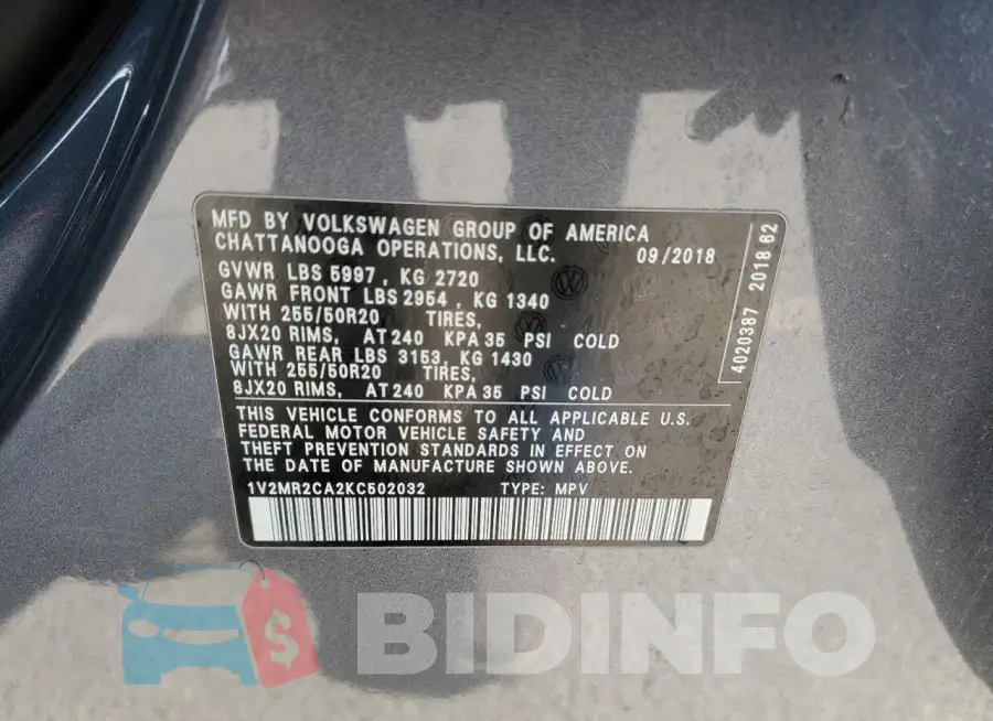 1V2MR2CA2KC502032 Photo# 12