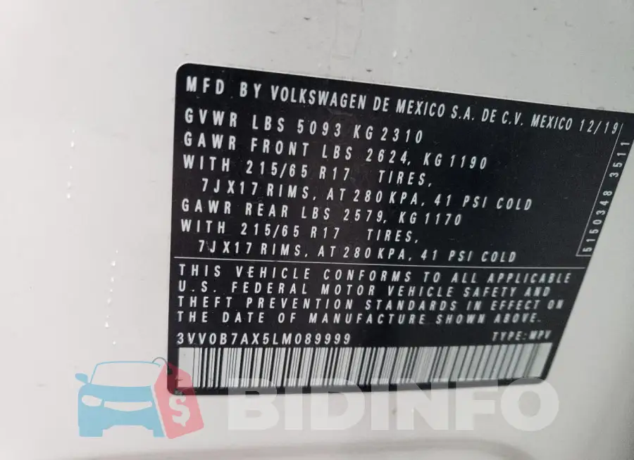 3VV0B7AX5LM089999 Photo# 12