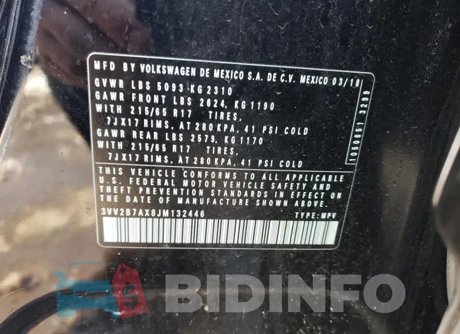 3VV2B7AX8JM132446 Photo# 13
