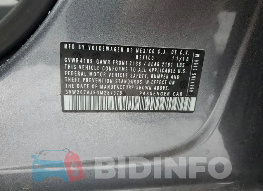 3VW267AJ9GM287978 Photo# 12