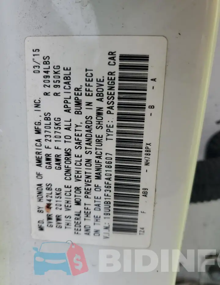 19UUB1F36FA018607 Photo# 12