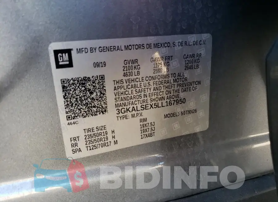 3GKALSEX5LL167950 Photo# 13