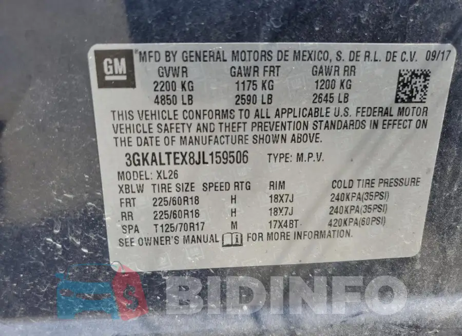 3GKALTEX8JL159506 Photo# 12