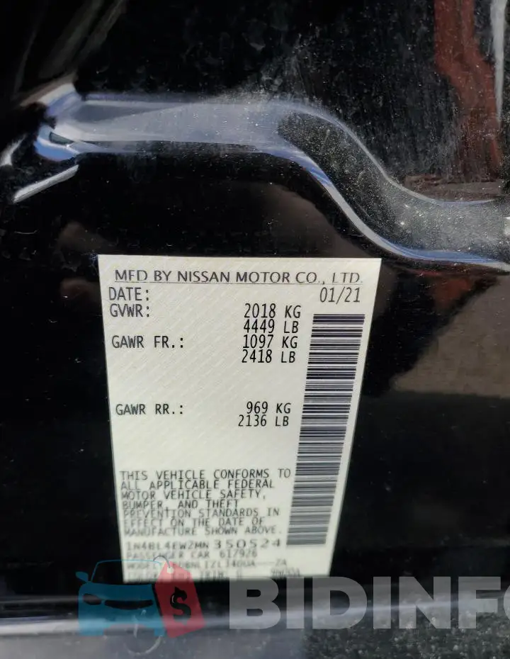 1N4BL4EW2MN350524 Photo# 12