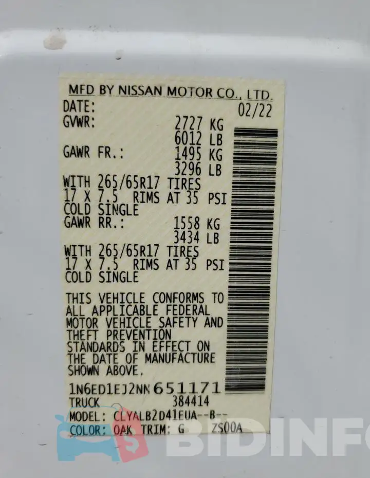 1N6ED1EJ2NN651171 Photo# 12