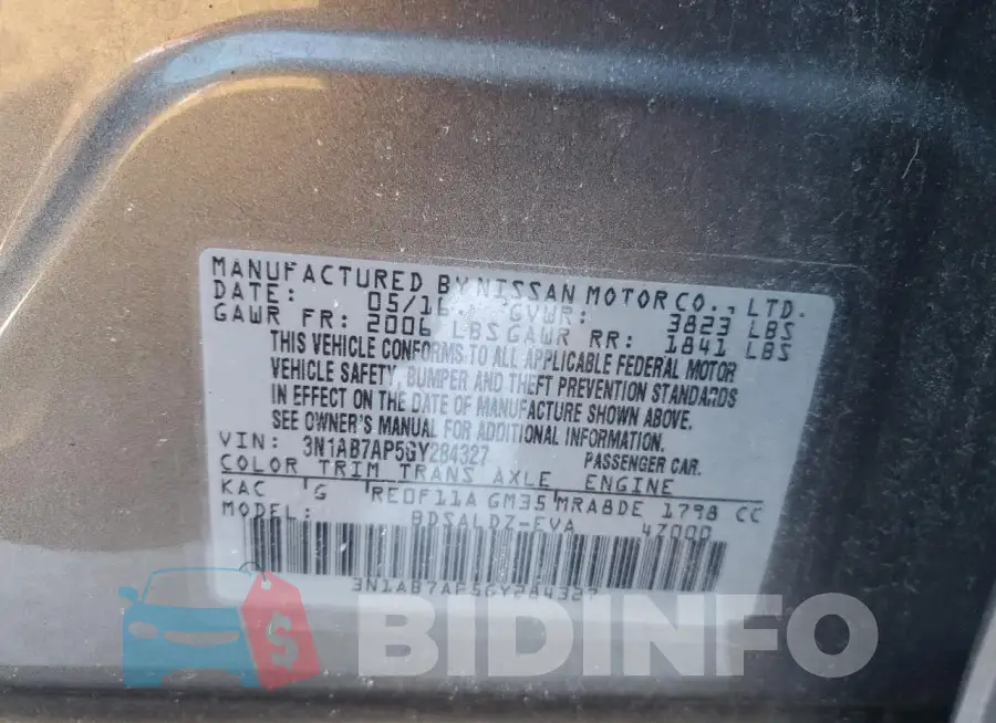 3N1AB7AP5GY284327 Photo# 12