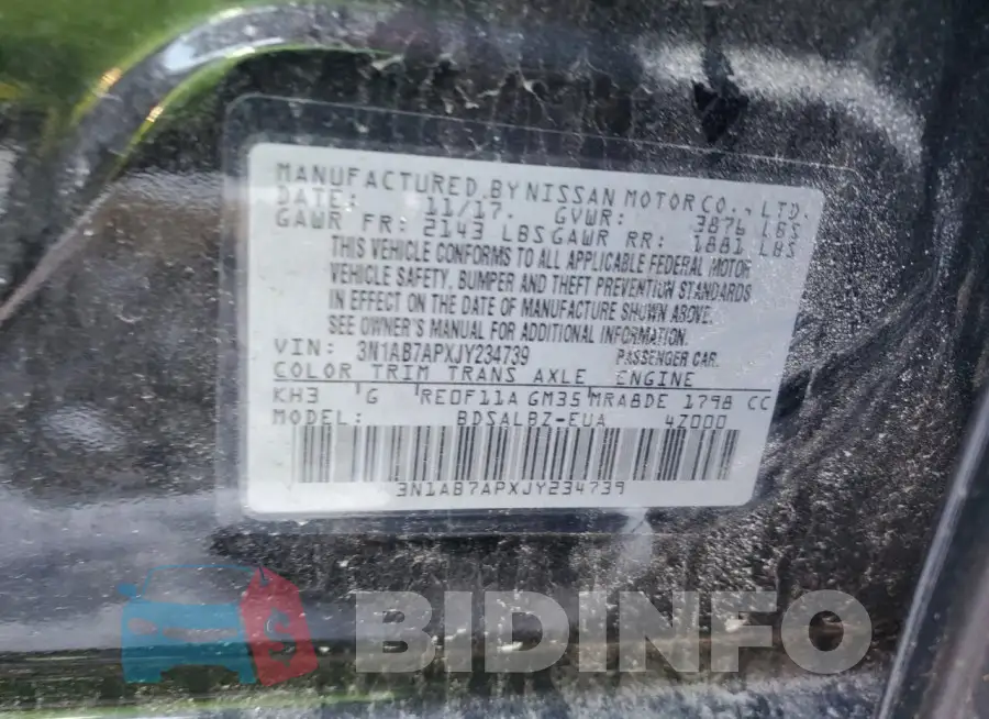 3N1AB7APXJY234739 Photo# 13