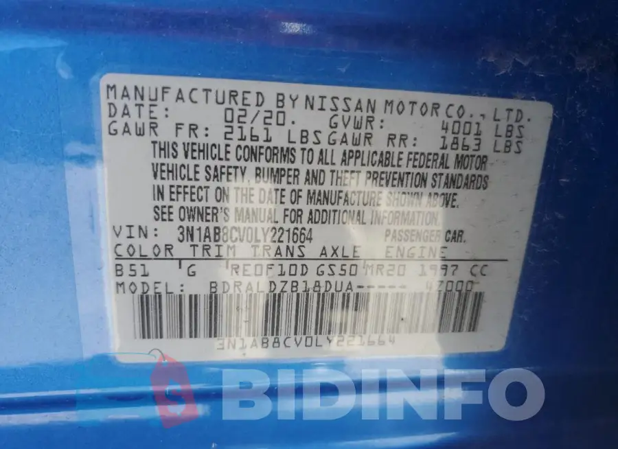 3N1AB8CV0LY221664 Photo# 13