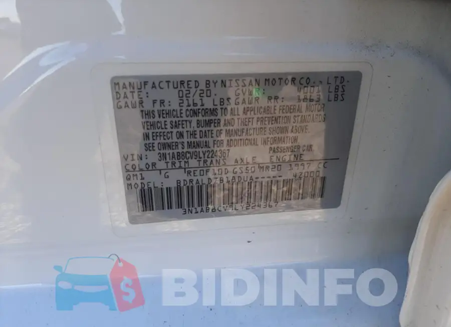 3N1AB8CV9LY224367 Photo# 12