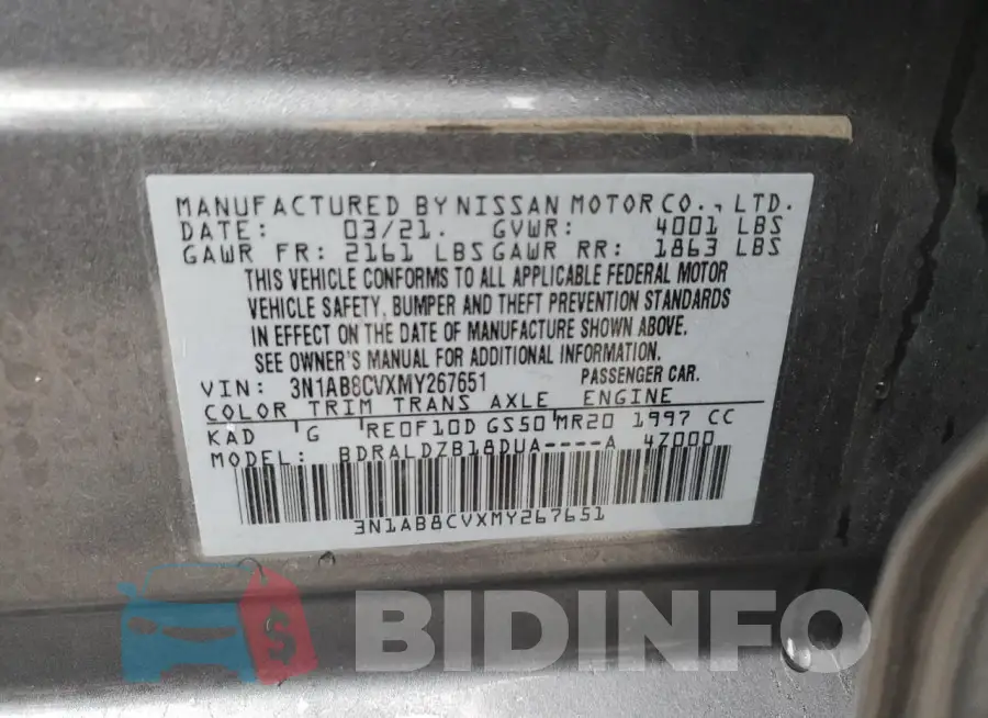 3N1AB8CVXMY267651 Photo# 12