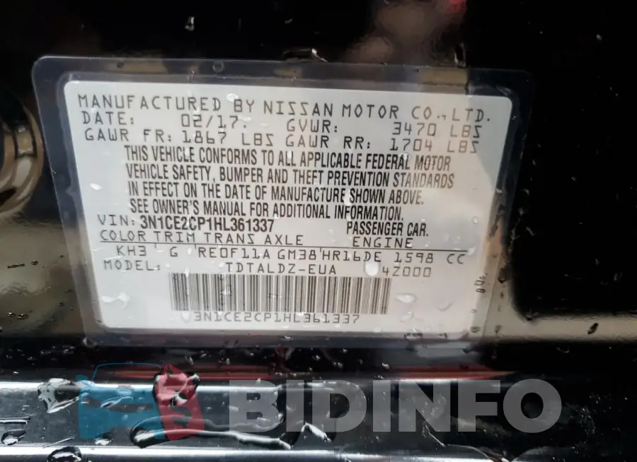 3N1CE2CP1HL361337 Photo# 12