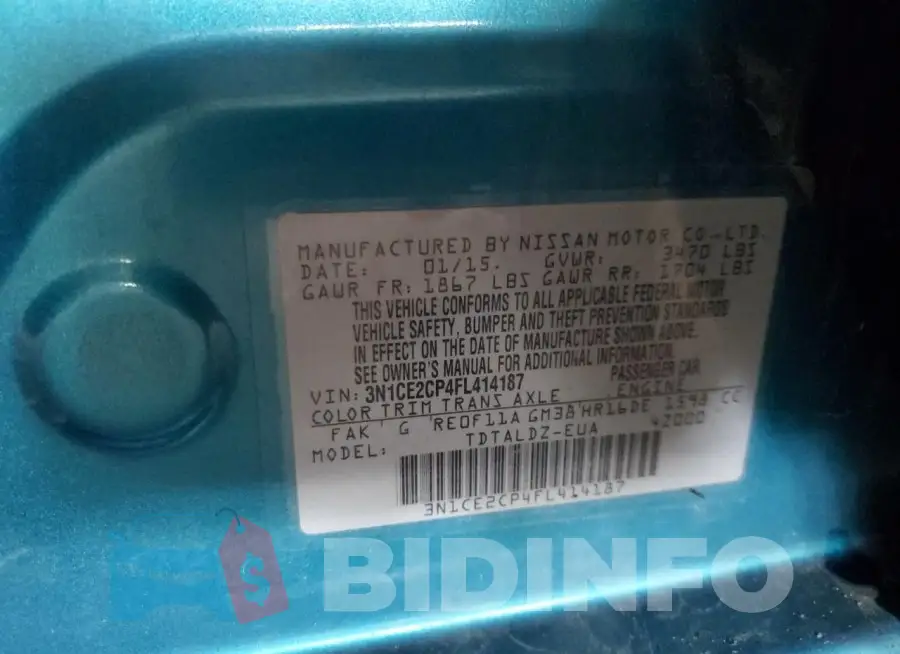 3N1CE2CP4FL414187 Photo# 12