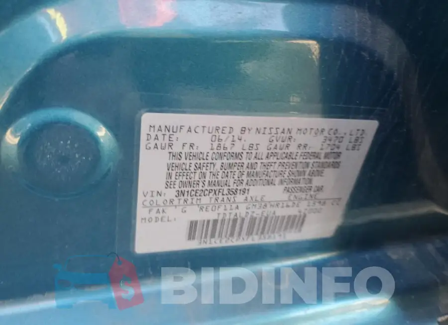 3N1CE2CPXFL358191 Photo# 13