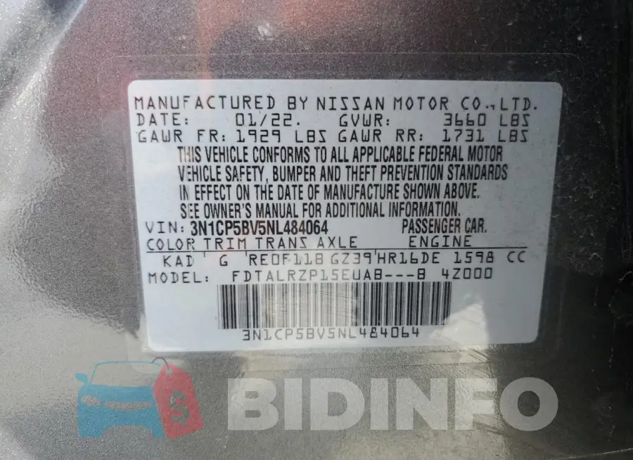 3N1CP5BV5NL484064 Photo# 12