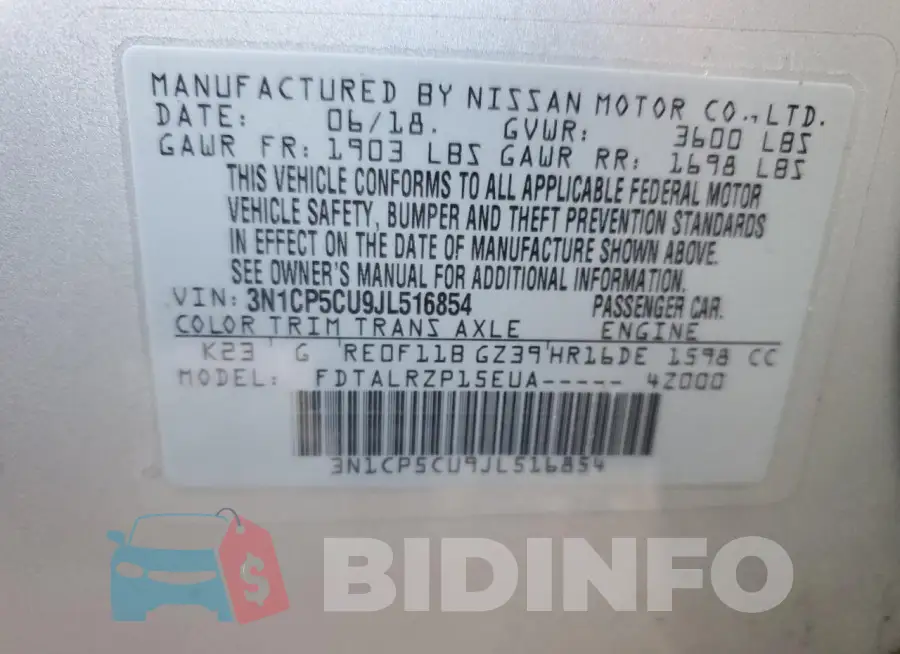 3N1CP5CU9JL516854 Photo# 12