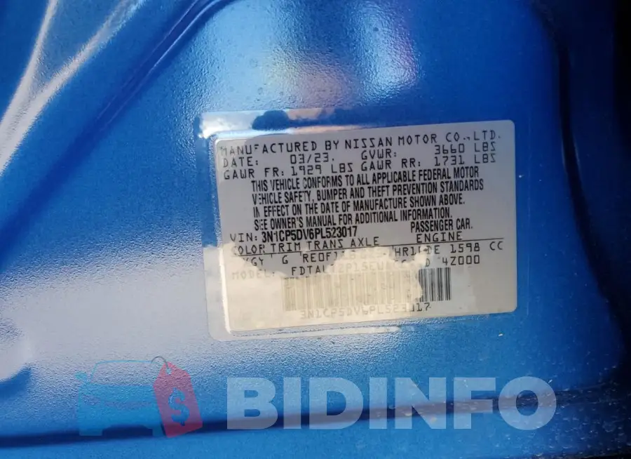 3N1CP5DV6PL523017 Photo# 12