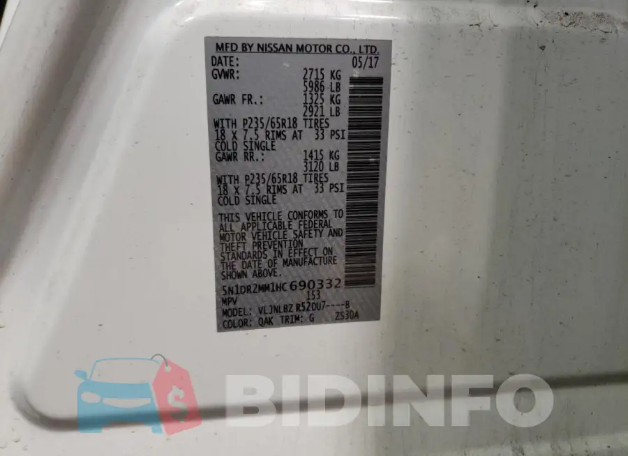 5N1DR2MM1HC690332 Photo# 13