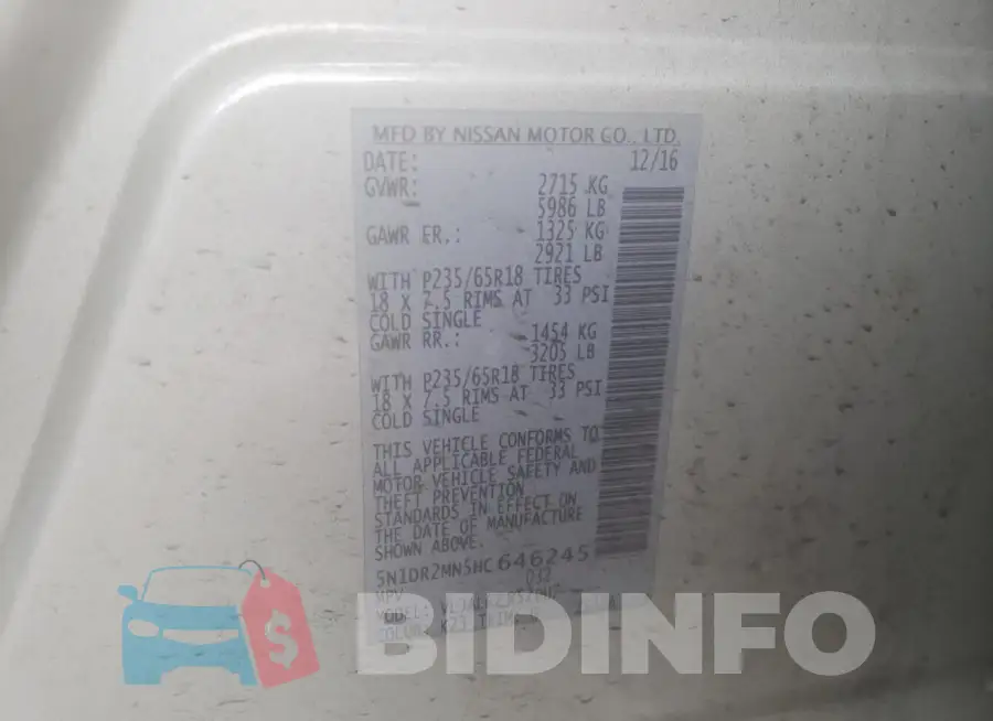 5N1DR2MN5HC646245 Photo# 12