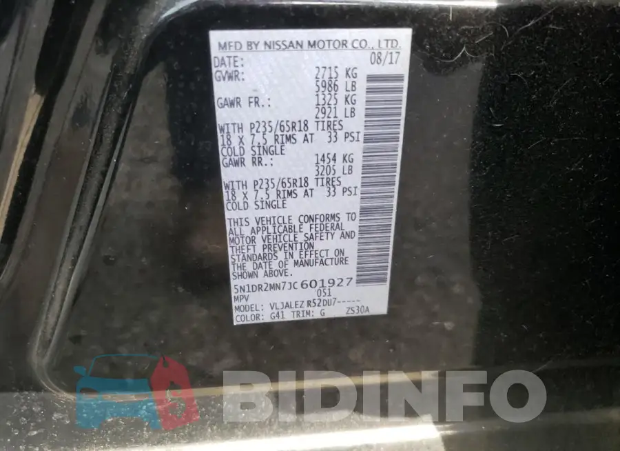 5N1DR2MN7JC601927 Photo# 13