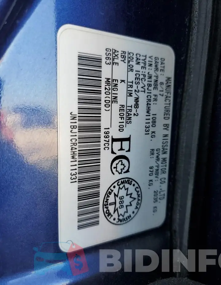 JN1BJ1CR4HW111331 Photo# 12