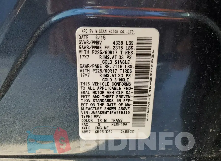 JN8AS5MT4FW159419 Photo# 12