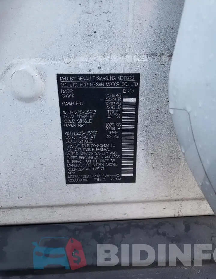 KNMAT2MT4GP635171 Photo# 13