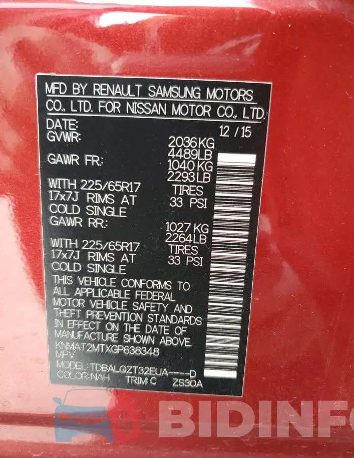 KNMAT2MTXGP638348 Photo# 13