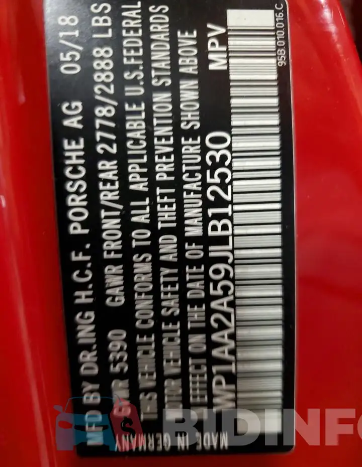 WP1AA2A59JLB12530 Photo# 12