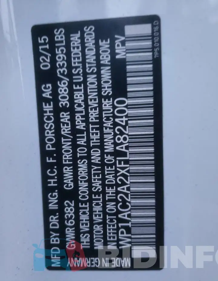 WP1AC2A2XFLA82400 Photo# 14