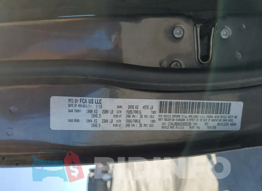 1C4NJRBBXGD655338 Photo# 12