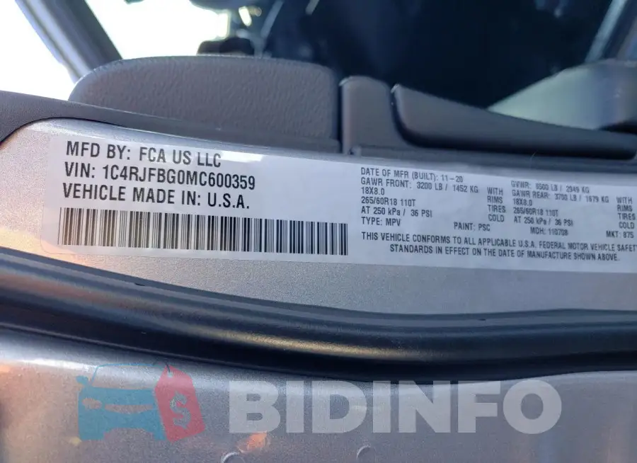 1C4RJFBG0MC600359 Photo# 13