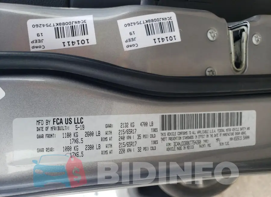 3C4NJDDB8KT754260 Photo# 12