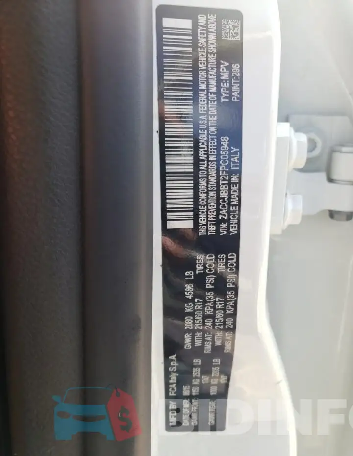 ZACCJBBT2FPC05948 Photo# 13