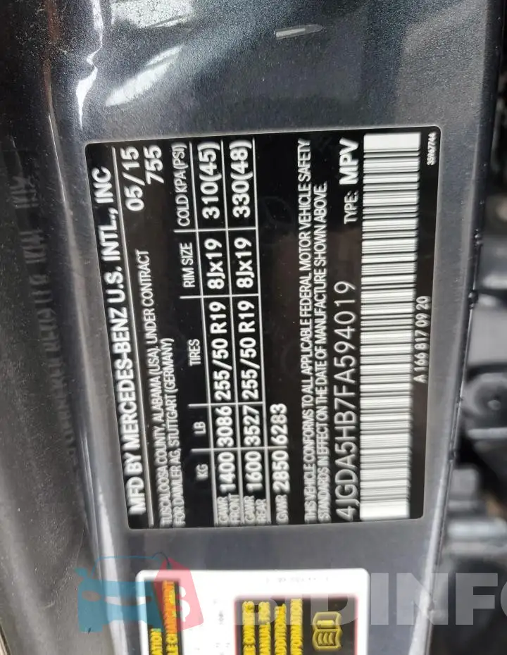 4JGDA5HB7FA594019 Photo# 13